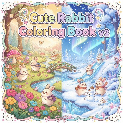 Cute Rabbit Coloring Book v2